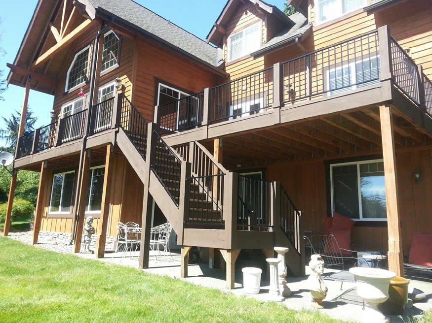 picket aluminum railings stairs deck