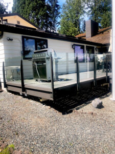a house with a grill