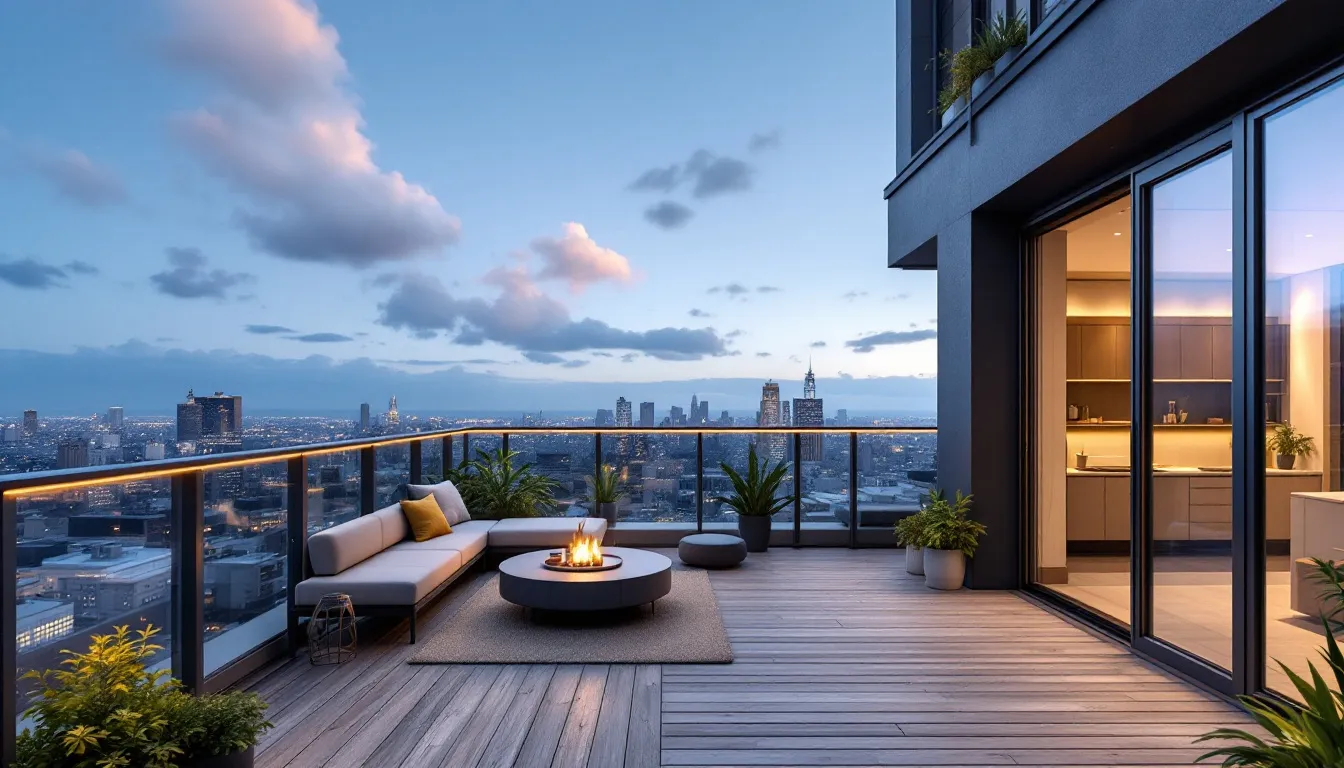 A modern deck with quality aluminum deck railing, showcasing its importance for rental properties.