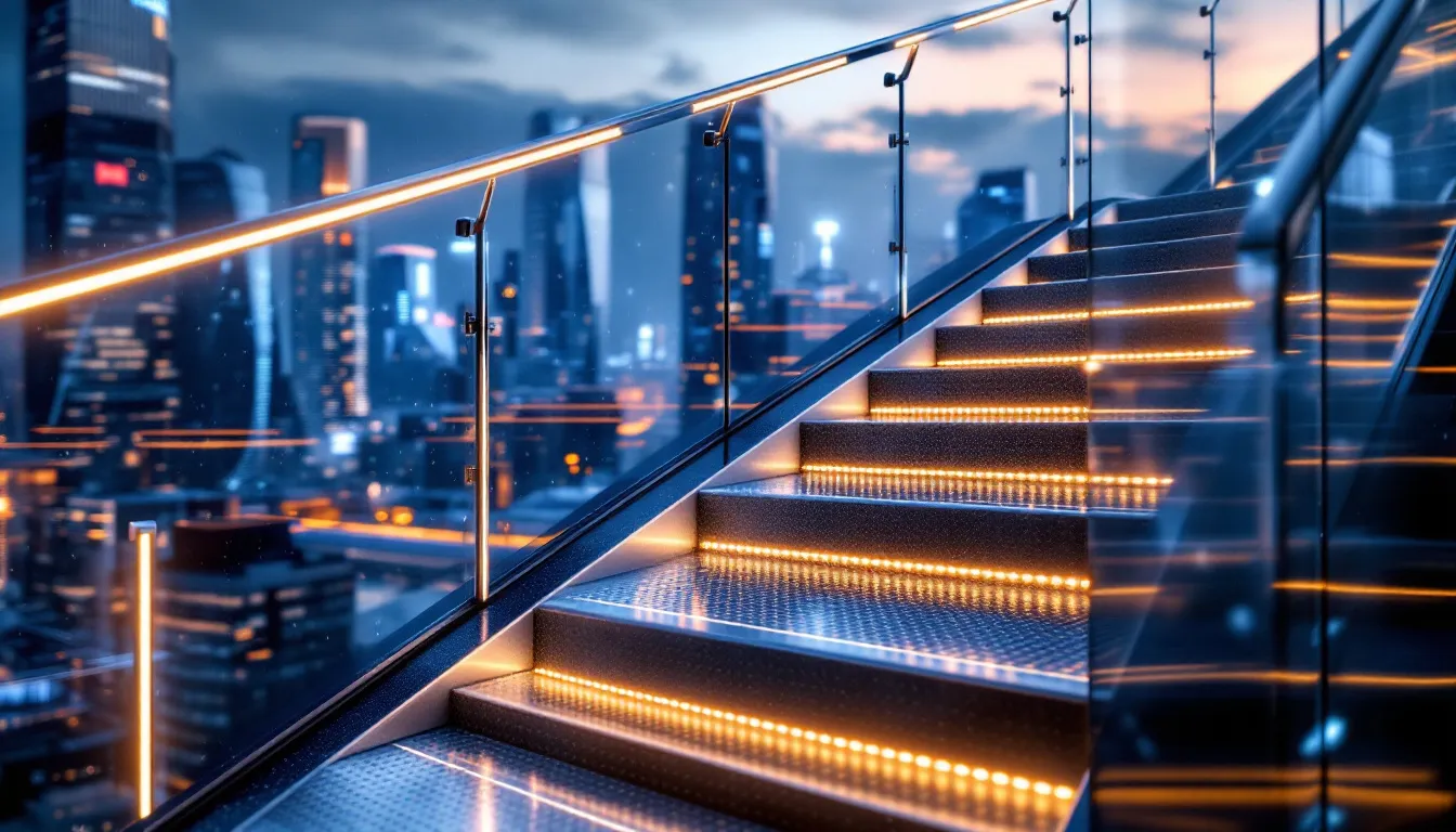 Sturdy stairs designed for harsh weather conditions in the Pacific Northwest.