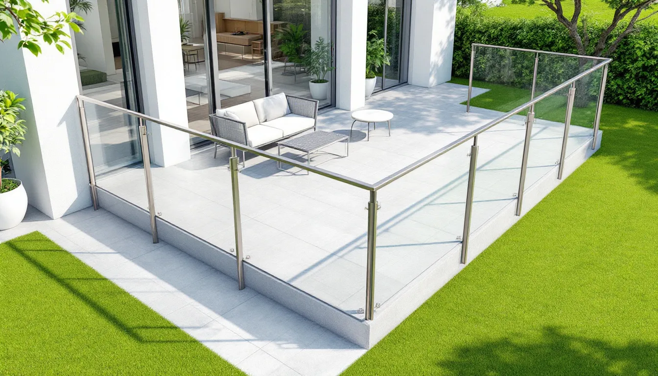 Durable custom aluminum railings in an outdoor setting.