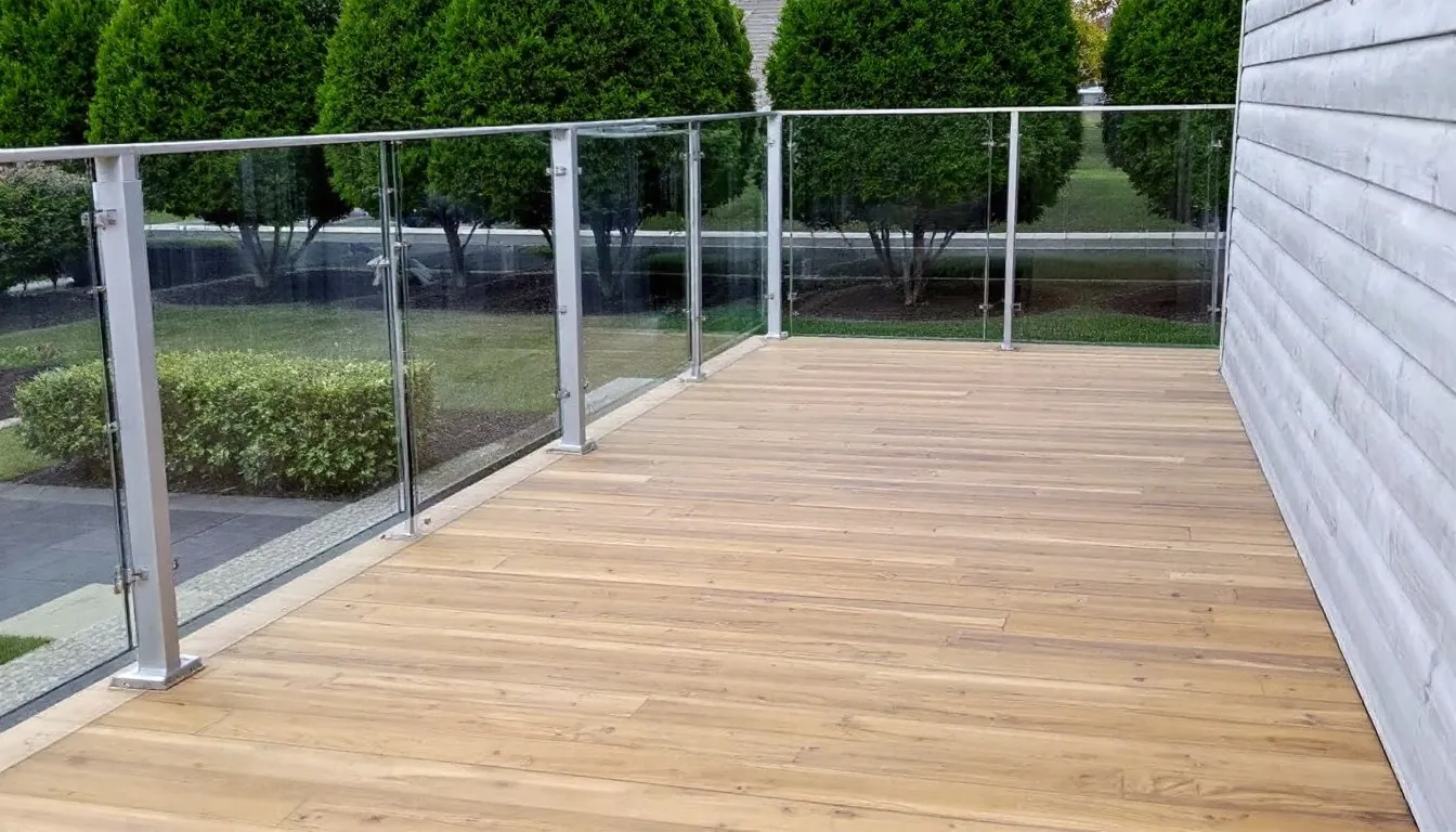 Aluminum deck railing installed on a rental property deck, illustrating its benefits.
