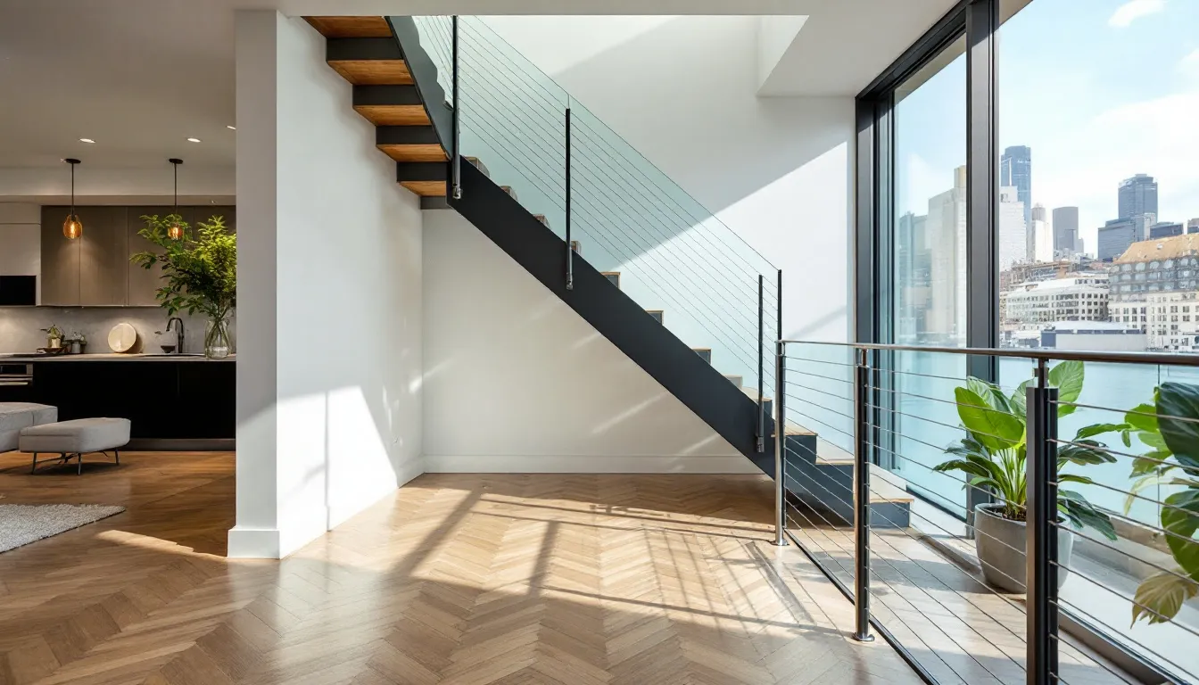 Various popular railing options for rental properties, including aluminum and glass.