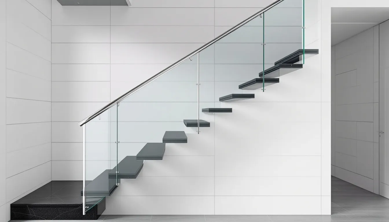 A modern staircase design highlighting aesthetic differences with elegant railings.