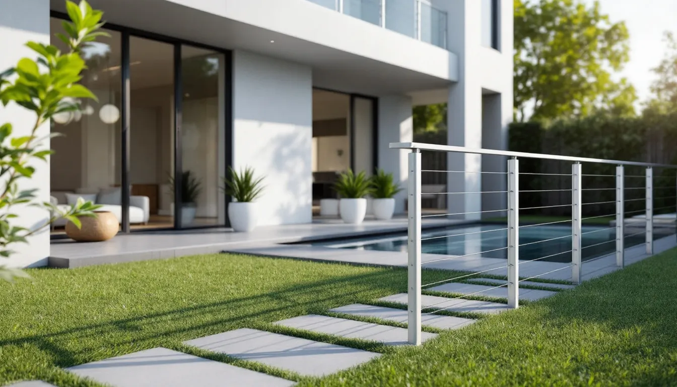 Enhancing curb appeal with stylish aluminum railings.