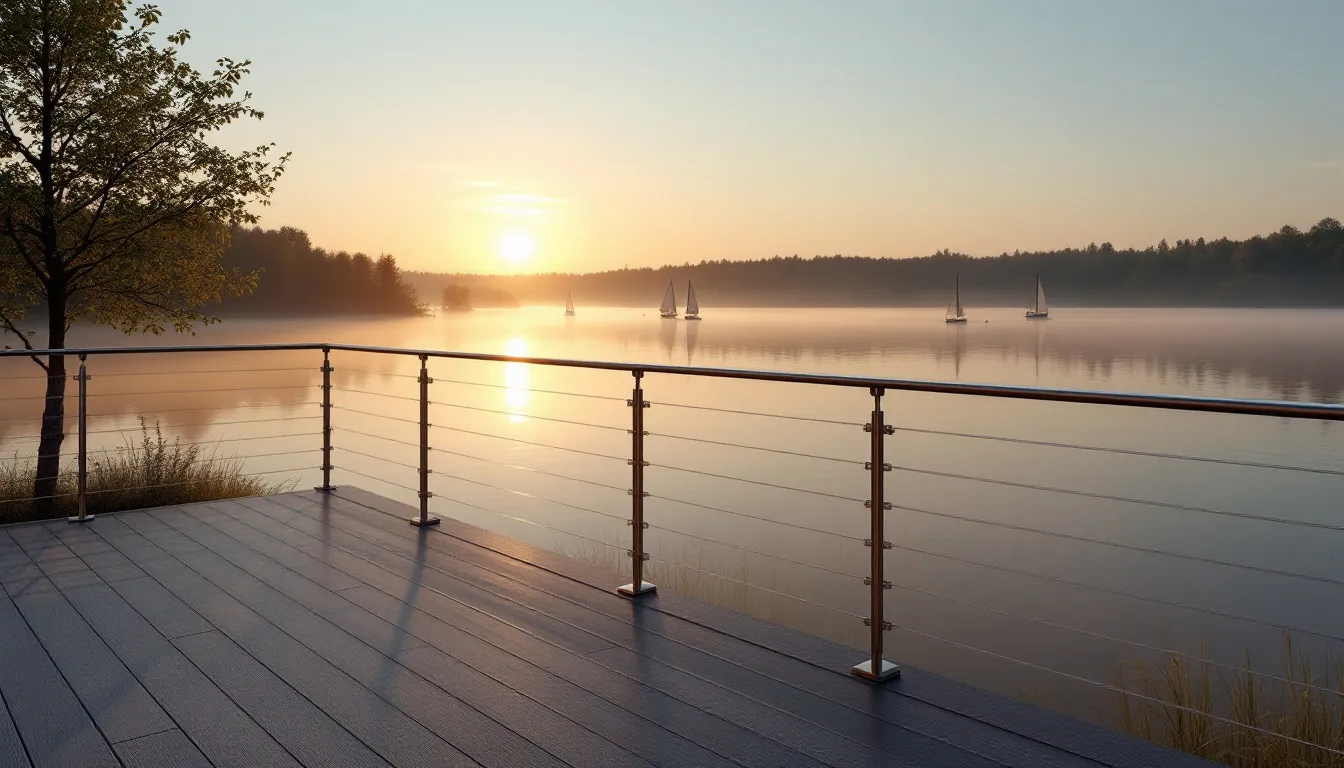 Benefits of aluminum deck railing with a beautiful view.