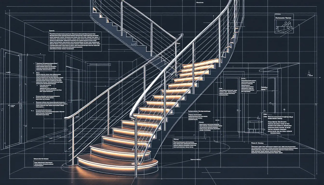 A detailed project planning session for a railing installation.